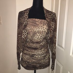 Leopard 2 piece strapless top and shrug